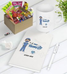 Kişiye Özel Hemşir Nostaljik Lezzetler Defter Kalem Kupa Hediye Seti