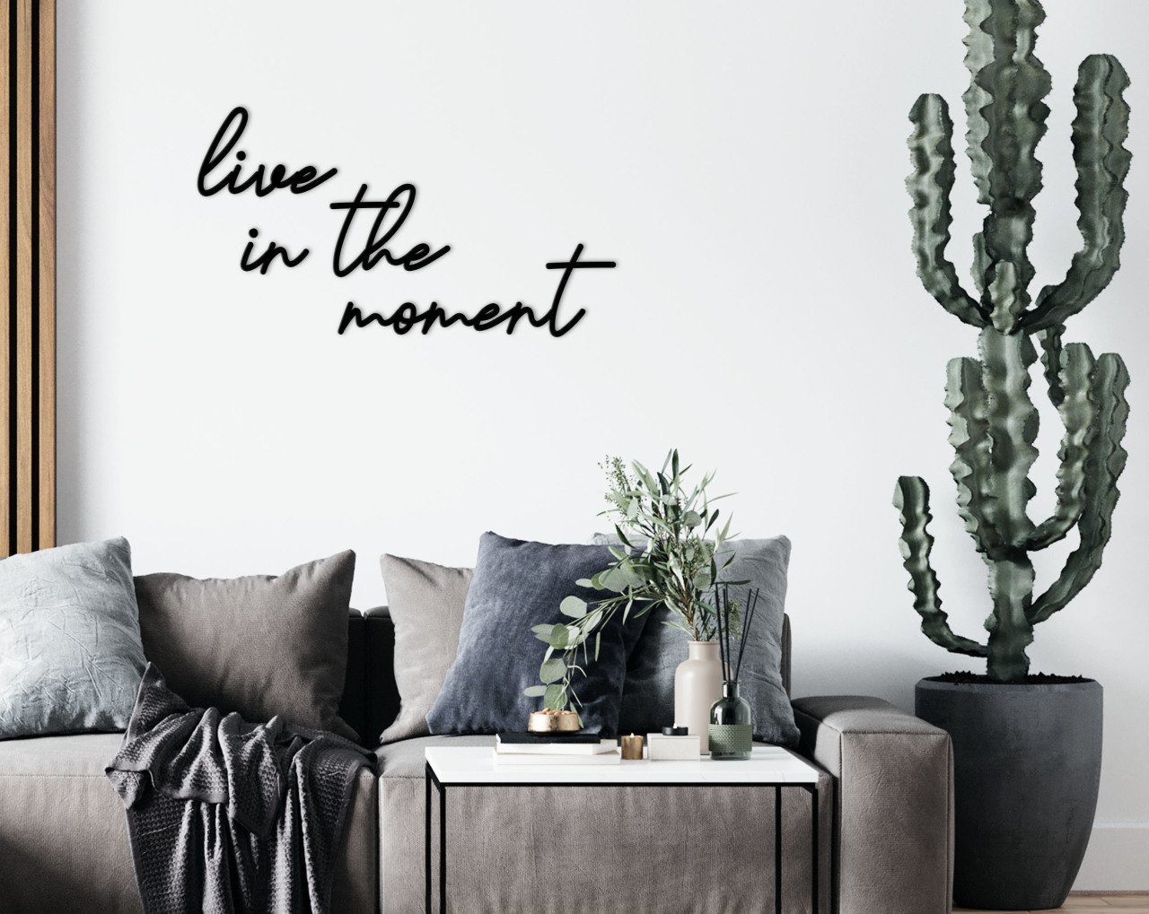 BK Home Live In The Moment Ahşap Duvar Yazısı-1