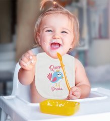 BK Kids Kişiye Özel İsimli Bebek Mama Önlüğü - Model 13