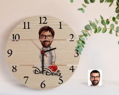 Kişiye Özel Erkek Acil Tıp Teknisyeni Karikatürlü Otantik Ahşap Palet Saat