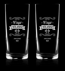 Kişiye Özel İkili Yeşilçam Klasikleri Nayır Nolamaz Rakı Bardağı Seti - 1