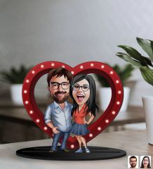 BK Gift Kişiye Özel Sevgililer Karikatürlü 3D Ahşap Biblo, Sevgili Biblo, Ahşap Biblo, Sevgiliye Hediye, Sevgililer Günü Hediyesi-6