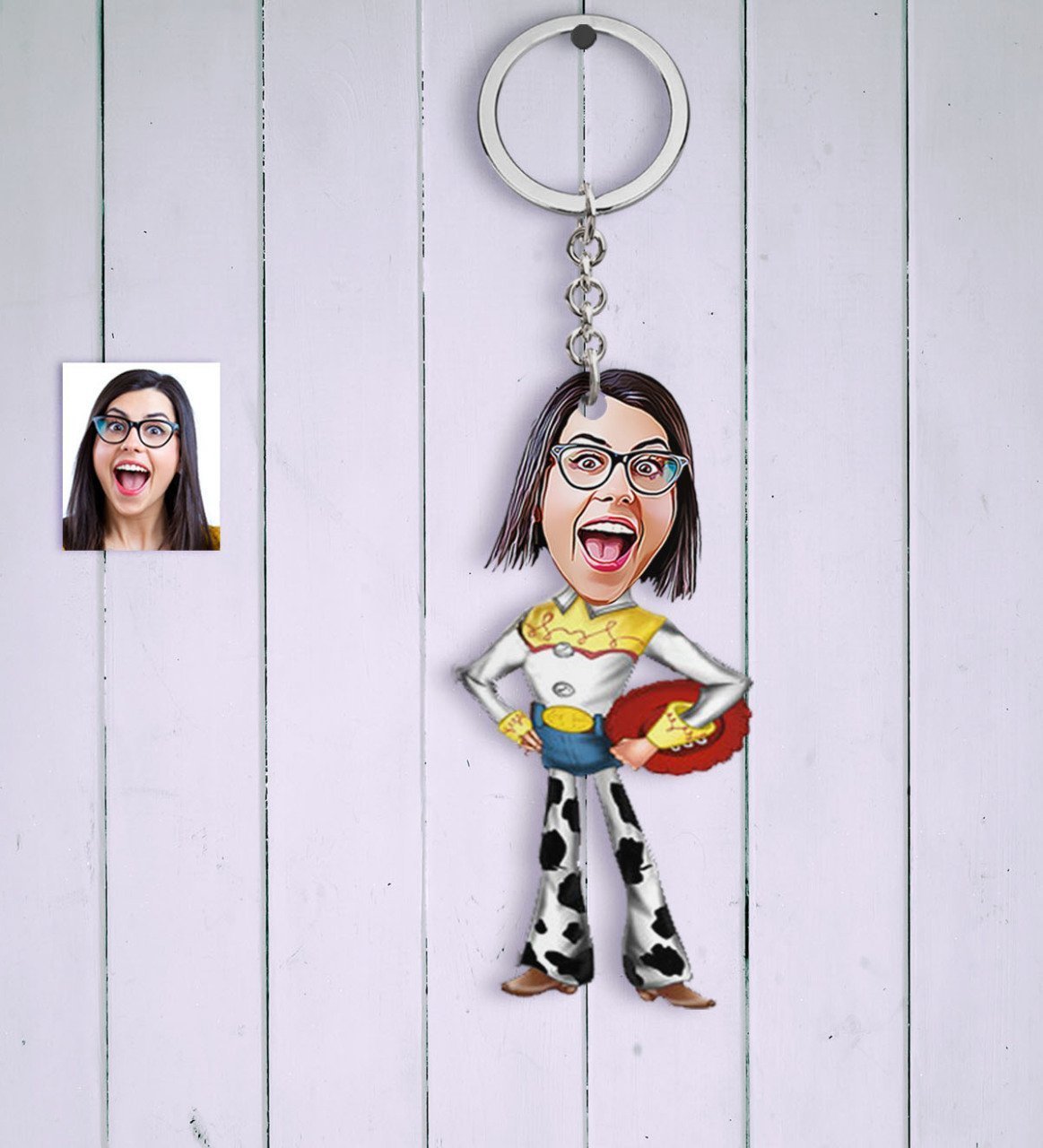 Kişiye Özel Bayan Toy Story Karikatür Anahtarlık