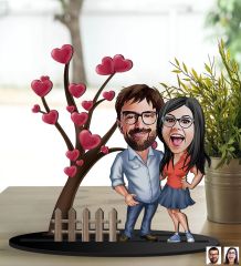 BK Gift Kişiye Özel Sevgililer Karikatürlü 3D Ahşap Biblo, Sevgili Biblo, Ahşap Biblo, Sevgiliye Hediye, Sevgililer Günü Hediyesi-5