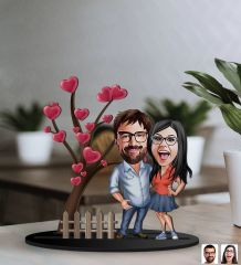 BK Gift Kişiye Özel Sevgililer Karikatürlü 3D Ahşap Biblo, Sevgili Biblo, Ahşap Biblo, Sevgiliye Hediye, Sevgililer Günü Hediyesi-5