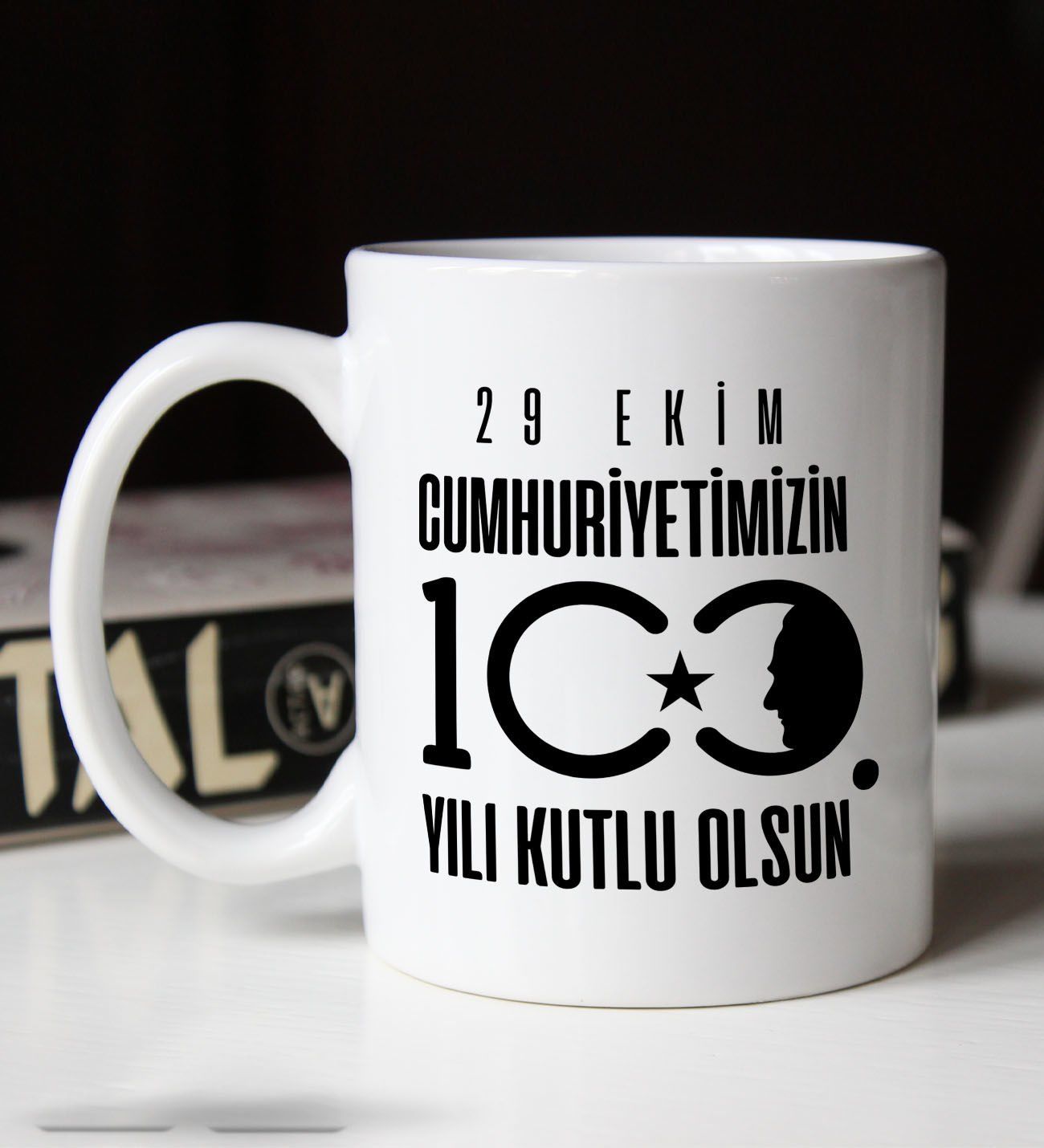 BK Gift 29 Ekim Temalı Beyaz Kupa Bardak-3, Arkadaşa Hediye , 29 Ekim Hediyesi, 100.Yıl Hediyesi