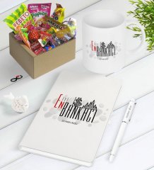 Kişiye Özel En İyi Bankacı Nostaljik Lezzetler Defter Kalem Kupa Hediye Seti