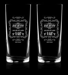 Kişiye Özel İkili Yeşilçam Klasikleri Bak Beyim Rakı Bardağı Seti - 1