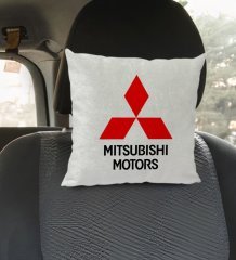 BK Gift Mitsubishi Tasarımlı Kare Araç Koltuk Yastığı-1