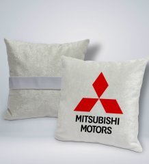 BK Gift Mitsubishi Tasarımlı Kare Araç Koltuk Yastığı-1