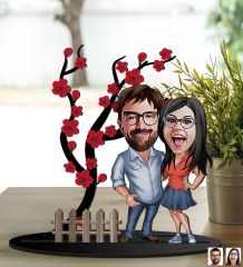 BK Gift Kişiye Özel Sevgililer Karikatürlü 3D Ahşap Biblo, Sevgili Biblo, Ahşap Biblo, Sevgiliye Hediye, Sevgililer Günü Hediyesi-4