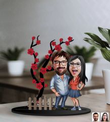 BK Gift Kişiye Özel Sevgililer Karikatürlü 3D Ahşap Biblo, Sevgili Biblo, Ahşap Biblo, Sevgiliye Hediye, Sevgililer Günü Hediyesi-4