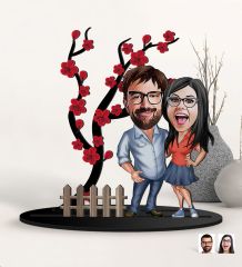 BK Gift Kişiye Özel Sevgililer Karikatürlü 3D Ahşap Biblo, Sevgili Biblo, Ahşap Biblo, Sevgiliye Hediye, Sevgililer Günü Hediyesi-4