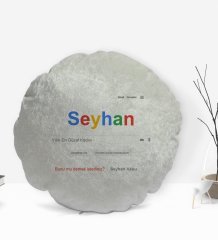 Kişiye Özel İsimli Google Yılın En Güzel Kadını Tasarımlı Yuvarlak Dekoratif Kırlent Yastık-1