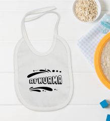 BK Kids Afkurma Tasarımlı Beyaz Bebek Mama Önlüğü-1