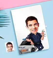 Kişiye Özel Bay Trafik Polisi Karikatürlü Defter