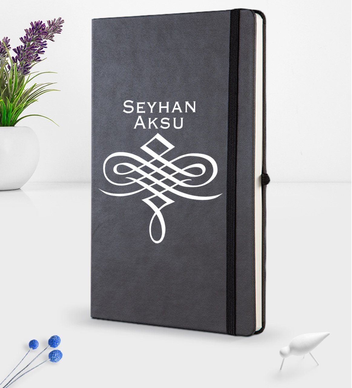 Kişiye Özel İsimli Siyah Termo Deri Defter 16x24cm Model 24