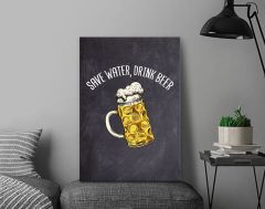 BK Gift  Beer Tasarımlı Kanvas Tablo-2 30x50cm Ev Dekorasyonu, Ev Hediyesi