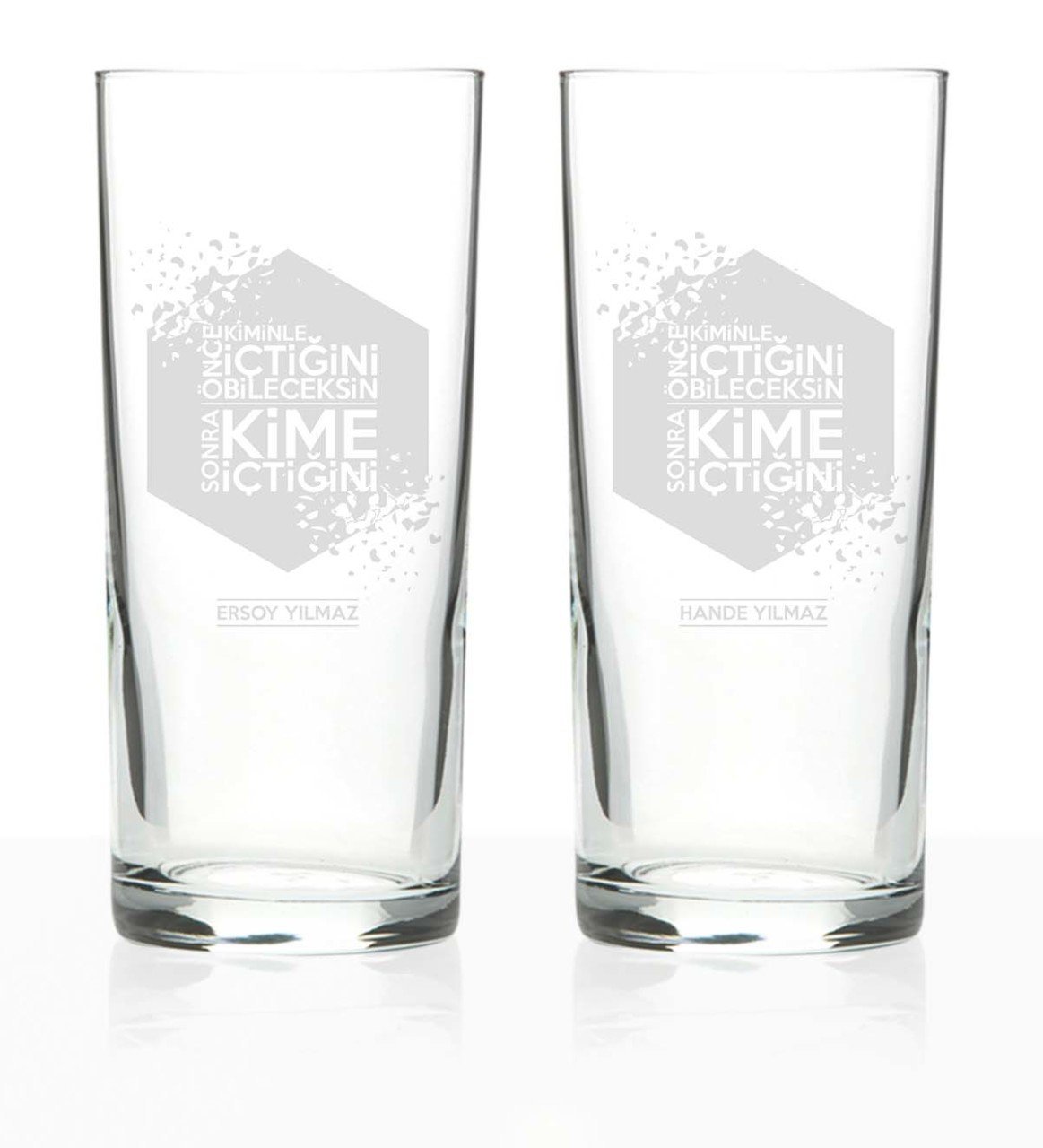Kişiye Özel 2'li Rakı Bardağı Seti (Model 22E)