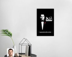 Kişiye Özel Godfather Baba Tasarımlı Dekoratif Ahşap Siyah Çerçeveli Tablo-3
