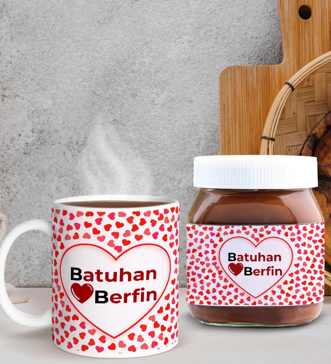 BK Gift Sevgiliye Özel Kupa ve Nutella 400gr. Hediye Seti, Sevgiliye Hediye, Sevgililer Günü Hediye, Doğum Günü Hediyesi-5