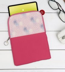 BK Gift Modern Art Tasarımlı Taşınabilir Koruyucu Tablet Kılıfı & Organizer Çanta - Pembe-3