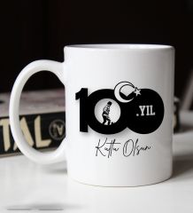 BK Gift 29 Ekim Temalı Beyaz Kupa Bardak-1, Arkadaşa Hediye , 29 Ekim Hediyesi, 100.Yıl Hediyesi