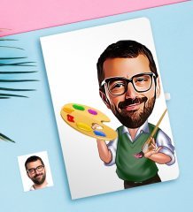 Kişiye Özel Bay Ressam Karikatürlü Defter