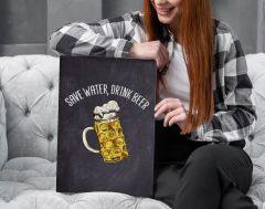 BK Gift  Beer Tasarımlı Kanvas Tablo-2 50x70cm Ev Dekorasyonu, Ev Hediyesi