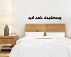 BK Home Aşk Asla Kaybetmez Ahşap Duvar Yazısı-1