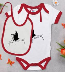 BK Kids Atatürk Temalı Kırmızı Bebek Body Zıbın ve Mama Önlüğü Hediye Seti-27