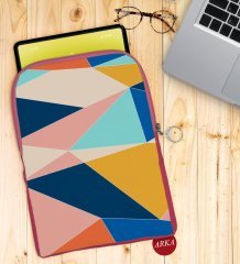 BK Gift Modern Art Tasarımlı Taşınabilir Koruyucu Tablet Kılıfı & Organizer Çanta - Pembe-2