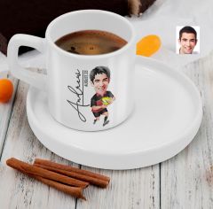 BK Gift Kişiye Özel Amerikan Futbolcusu Karikatürlü Kahve Fincanı-14, Sevgiliye Hediye, Aileye Hediye, Arkadaşa Hediye