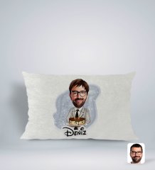 Kişiye Özel İsimli Erkek Doğum Günü Karikatürlü Dikdörtgen Araç Koltuk Yastığı-4