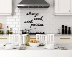 BK Home Always Cook With Passion Ahşap Duvar Yazısı-1