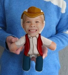Kişiye Özel Fotoğraflı Çocuk Kovboy Bebek Yastık-1