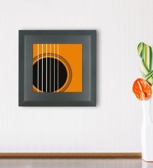 BK Gift Gitar Tasarımlı Ahşap Çerçeveli Taş Duvar Dekoru-3