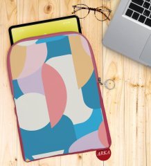 BK Gift Modern Art Tasarımlı Taşınabilir Koruyucu Tablet Kılıfı & Organizer Çanta - Pembe-1