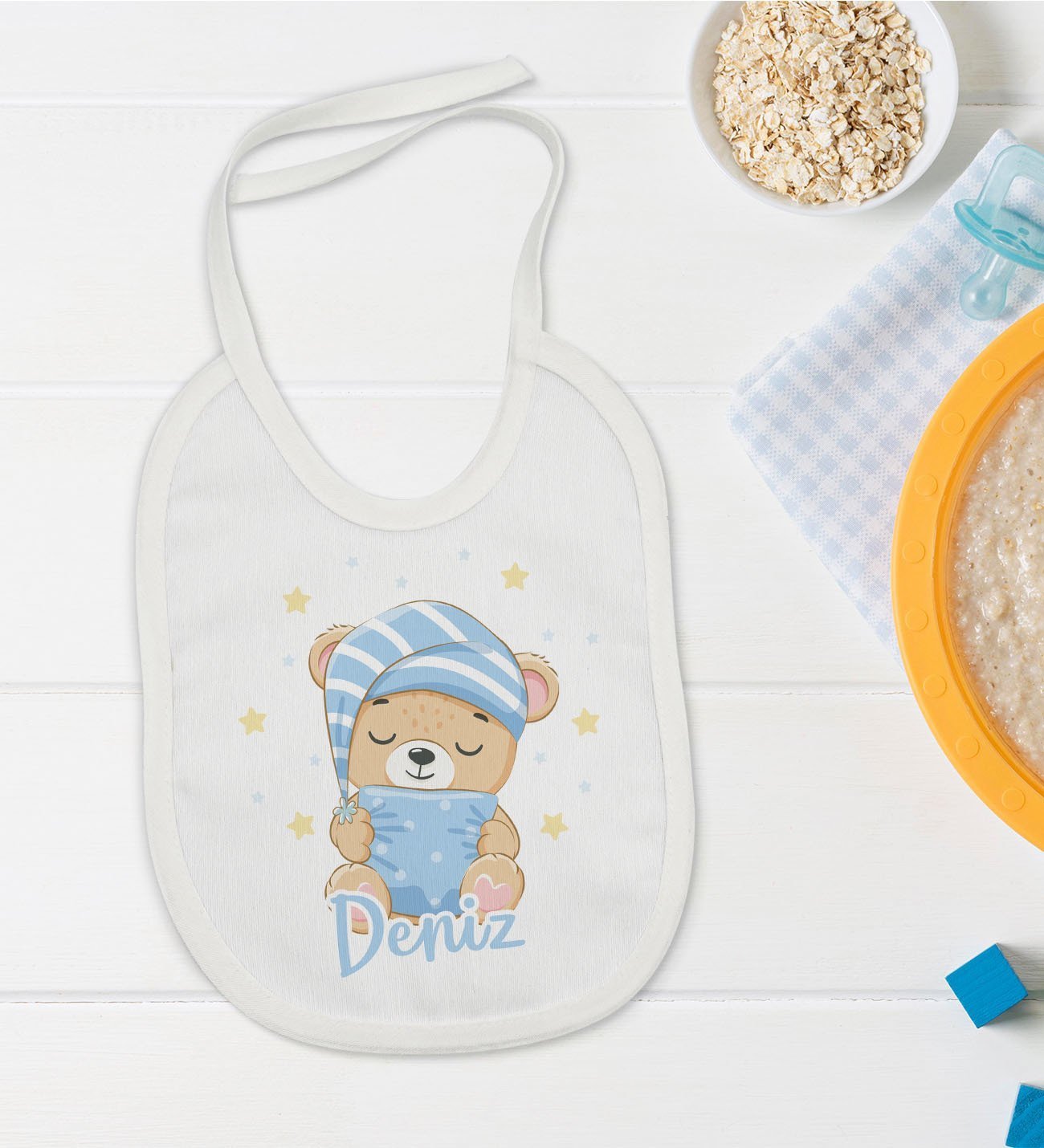 BK Kids Kişiye Özel İsimli Bebek Mama Önlüğü - Model 7