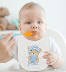 BK Kids Kişiye Özel İsimli Bebek Mama Önlüğü - Model 7