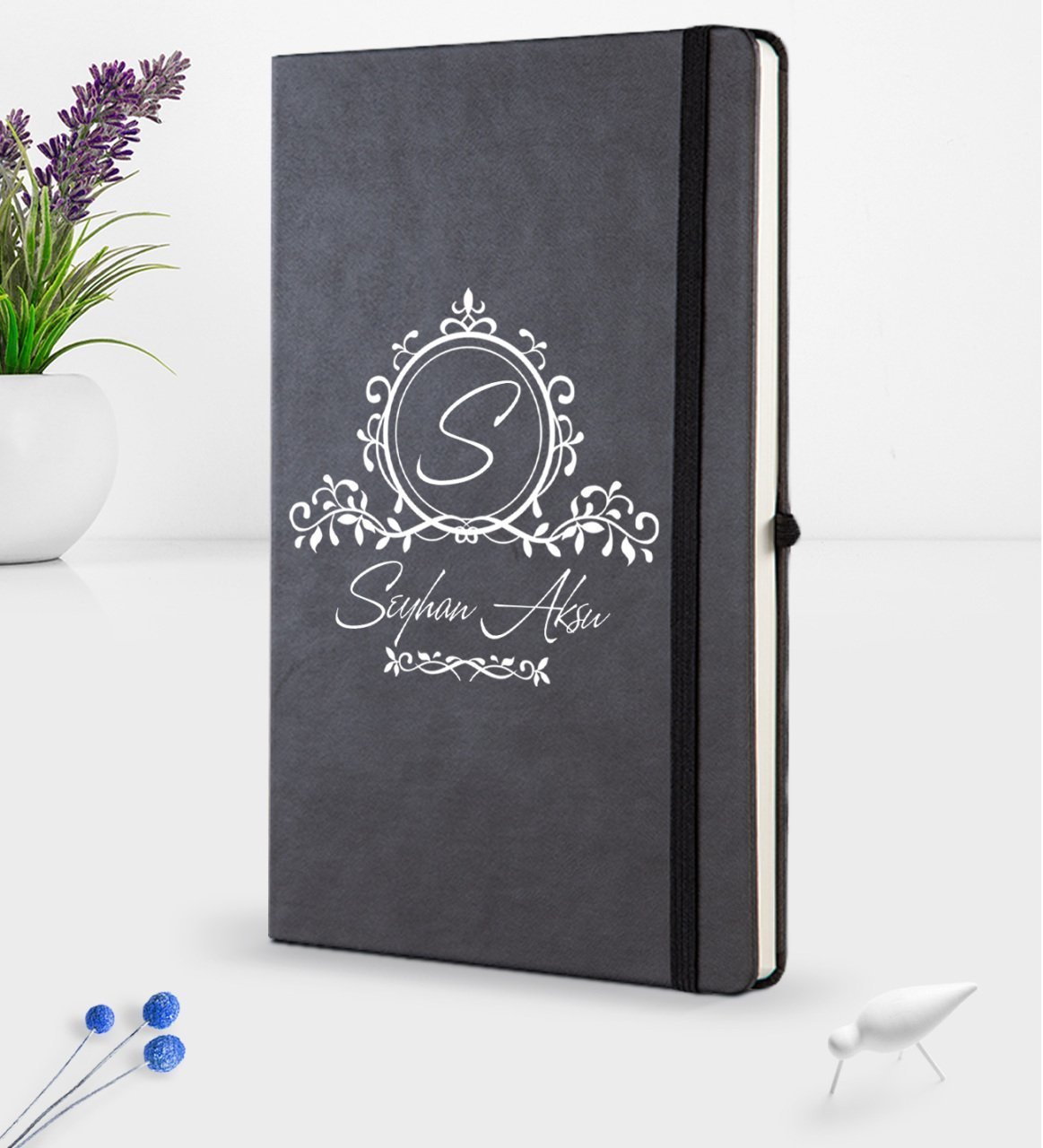 Kişiye Özel İsimli Siyah Termo Deri Defter 16x24cm Model 11
