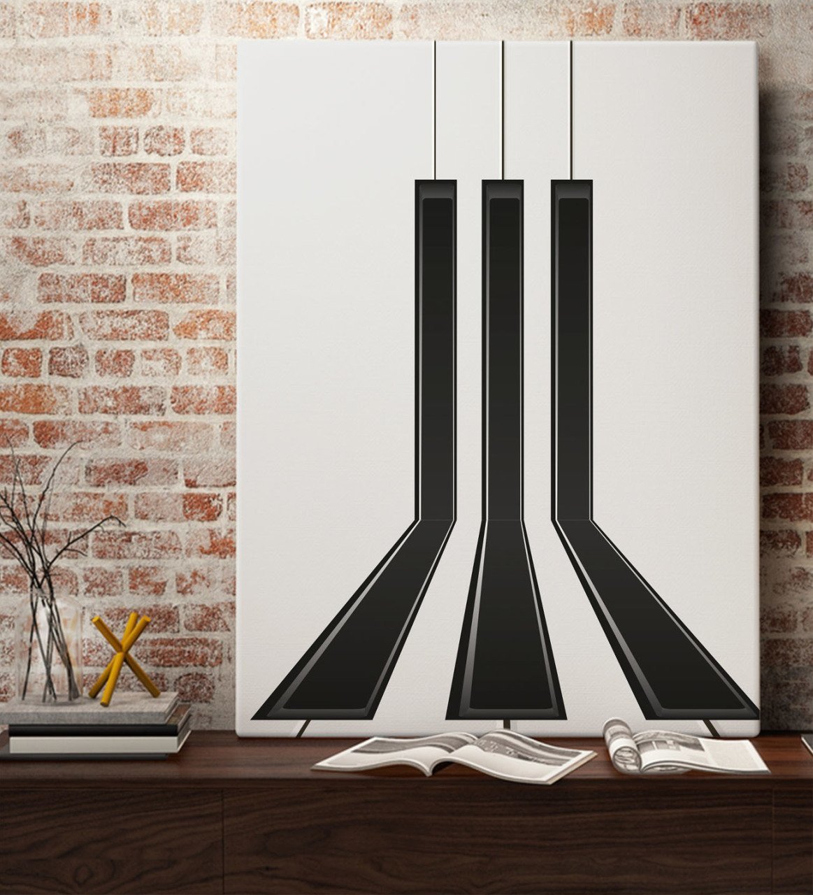 BK Gift Piyano Tuşları Tasarımlı Kanvas Tablo 70x100cm-1