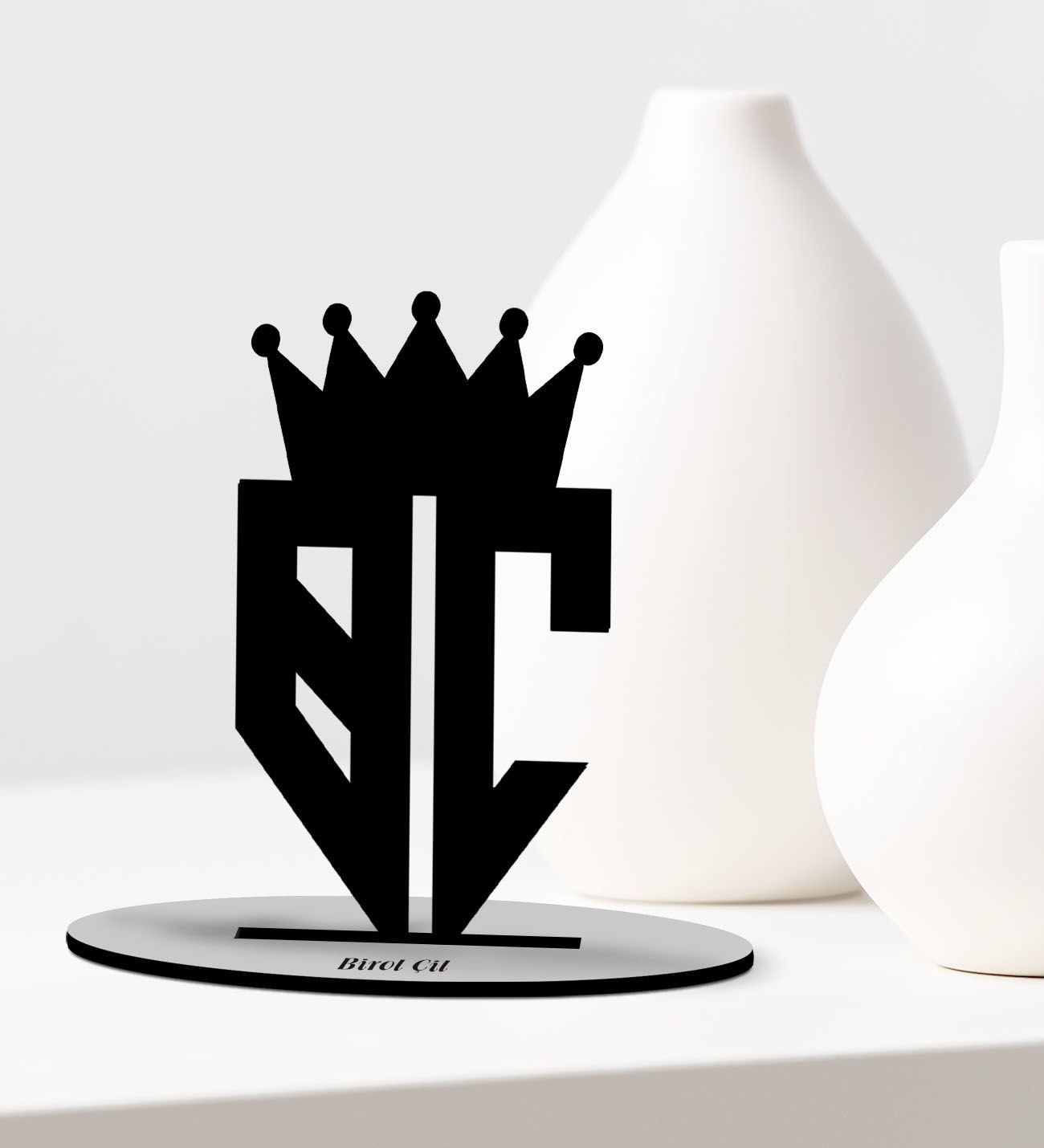 BK Gift Kişiye Özel Monogram Harfli Ahşap Biblo, Monogram Logo Harf, Monogram, Baş Harfli, Ev ve Ofis Hediyesi