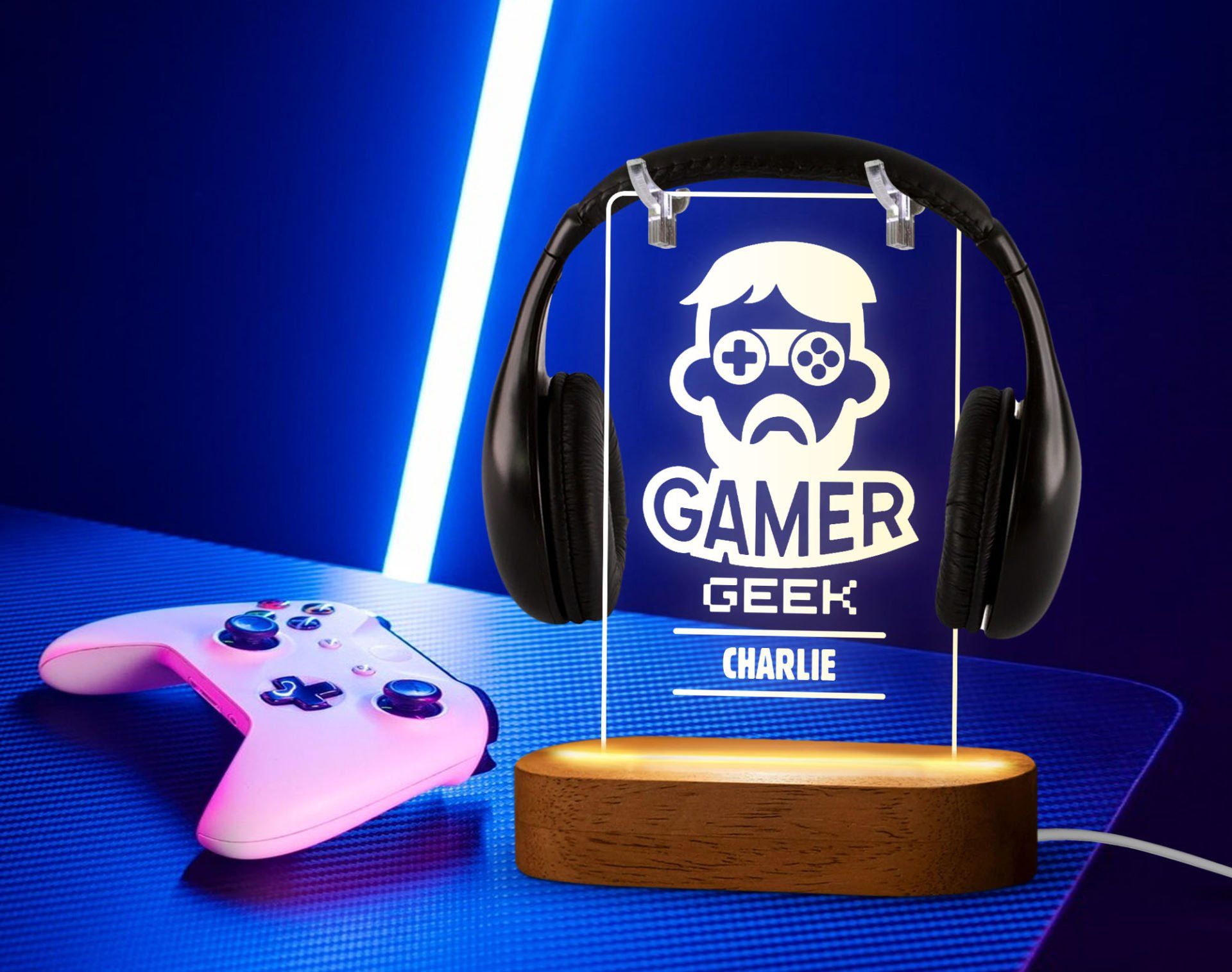 BK Gift Kişiye Özel İsimli Gamer Tasarımlı Led Lamba-3, Gece Lambası, Ev Dekorasyonu, Işıklı Pleksi Biblo