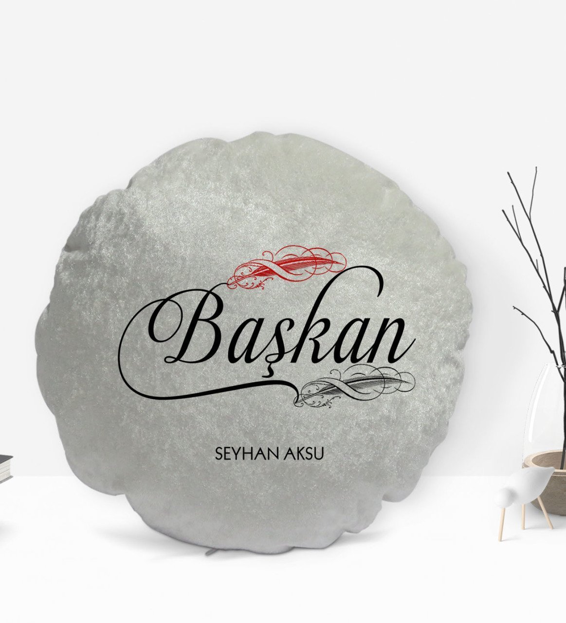 Kişiye Özel İsimli Başkan Tasarımlı Dekoratif Kırlent Yastık-1