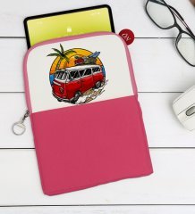 BK Gift Klasik Araç Tasarımlı Taşınabilir Koruyucu Tablet Kılıfı & Organizer Çanta - Pembe-10