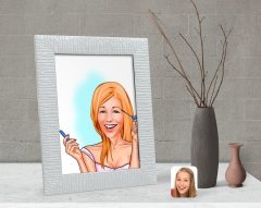 Kişiye Özel Kadın Karikatürlü Dekoratif Çerçeve-21
