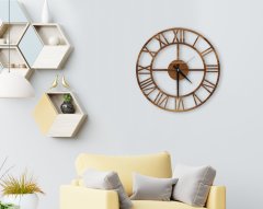 BK Home Dekoratif 45cm Ahşap Duvar Saati-19