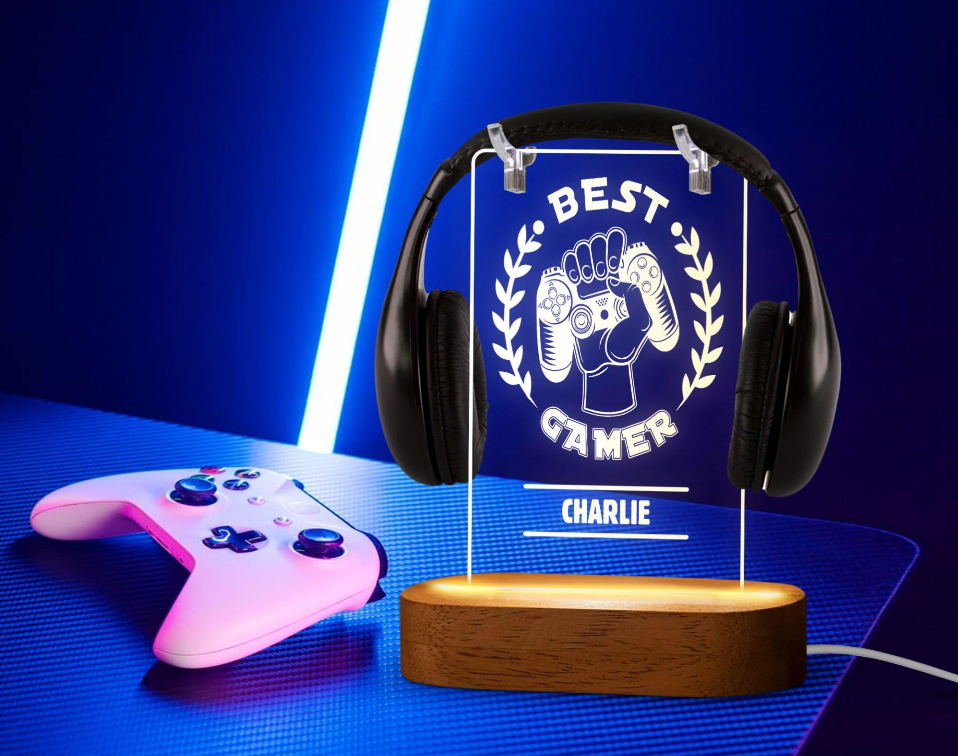 BK Gift Kişiye Özel İsimli Gamer Tasarımlı Led Lamba-2, Gece Lambası, Ev Dekorasyonu, Işıklı Pleksi Biblo