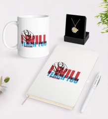 Kişiye Özel İngilizce Öğretmeni Beyaz Kupa Defter Kalem ve İsimli Papatya Kolye Hediye Seti-11